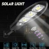 (2 бр.) Соларна LED Лампа 2400W IP66 със стойка и дистанционно