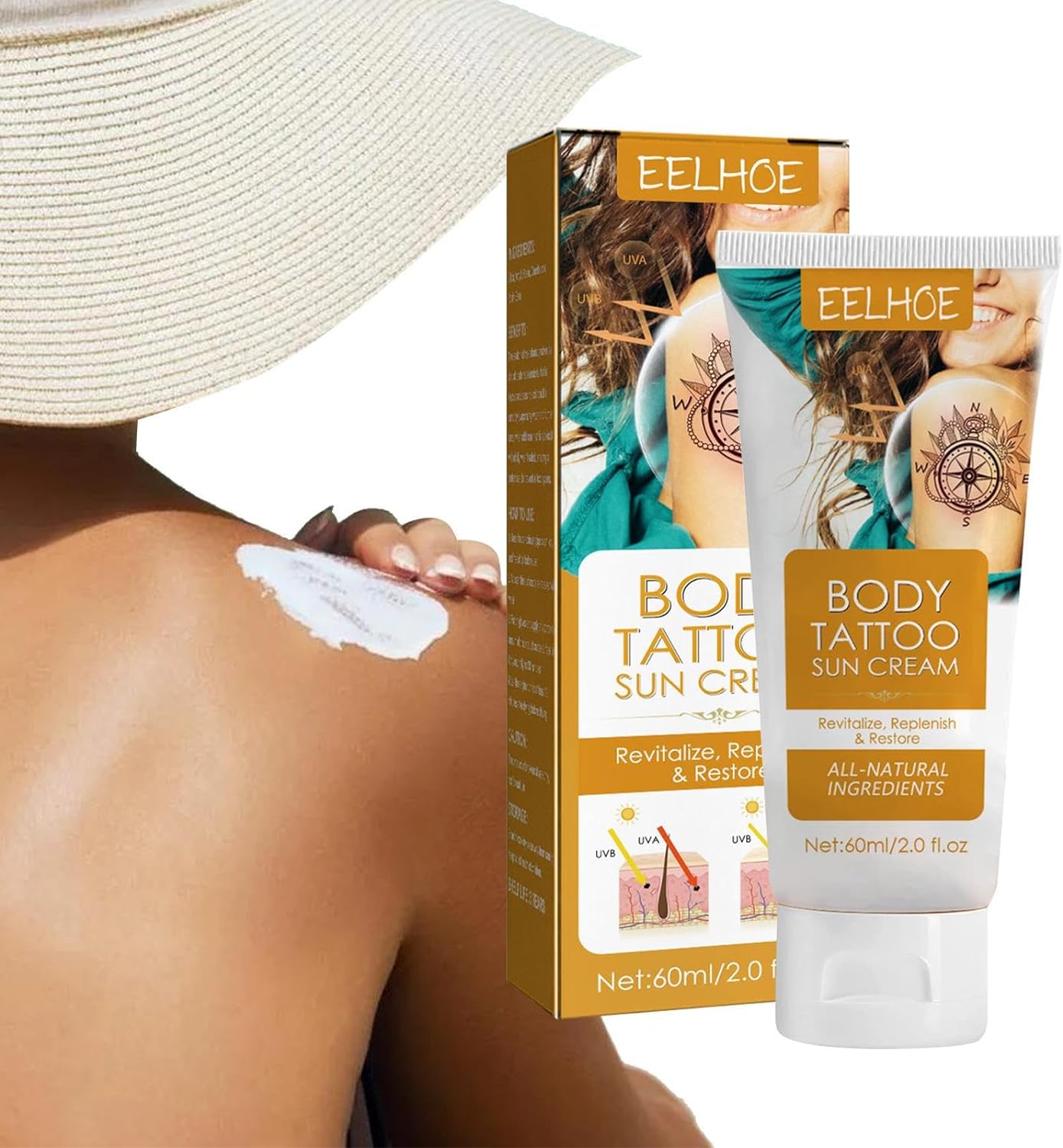 Eelhoe Слънцезащитен крем за татуировки SPF50 60 мл - Image 6