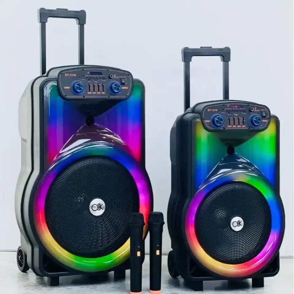 Караоке тонколона 15″ 2000W Два Безжични Микрофона BT-1518 (Безплатна доставка) - Image 5
