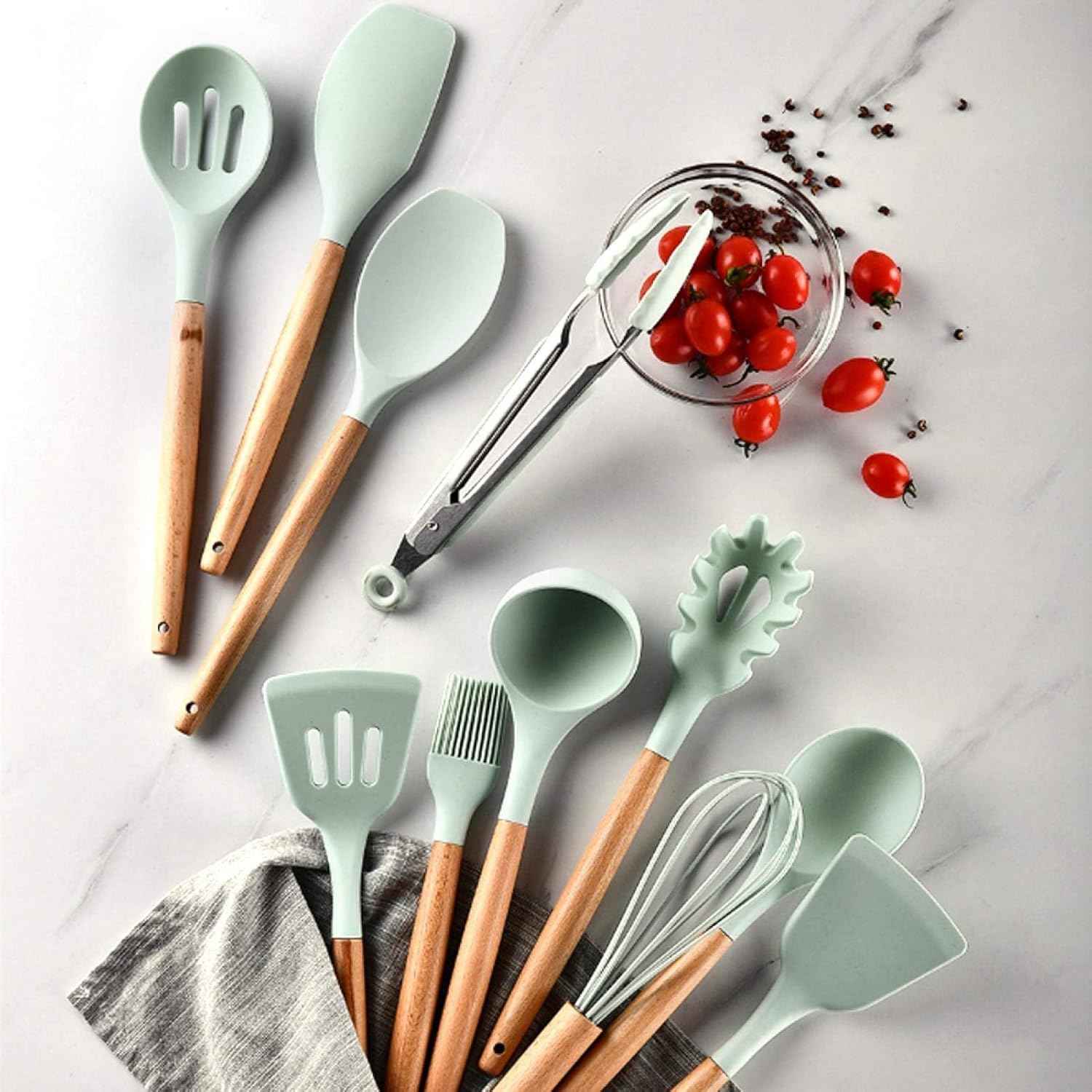 Силиконови прибори за готвене с поставка, комплект 12 части - Image 6