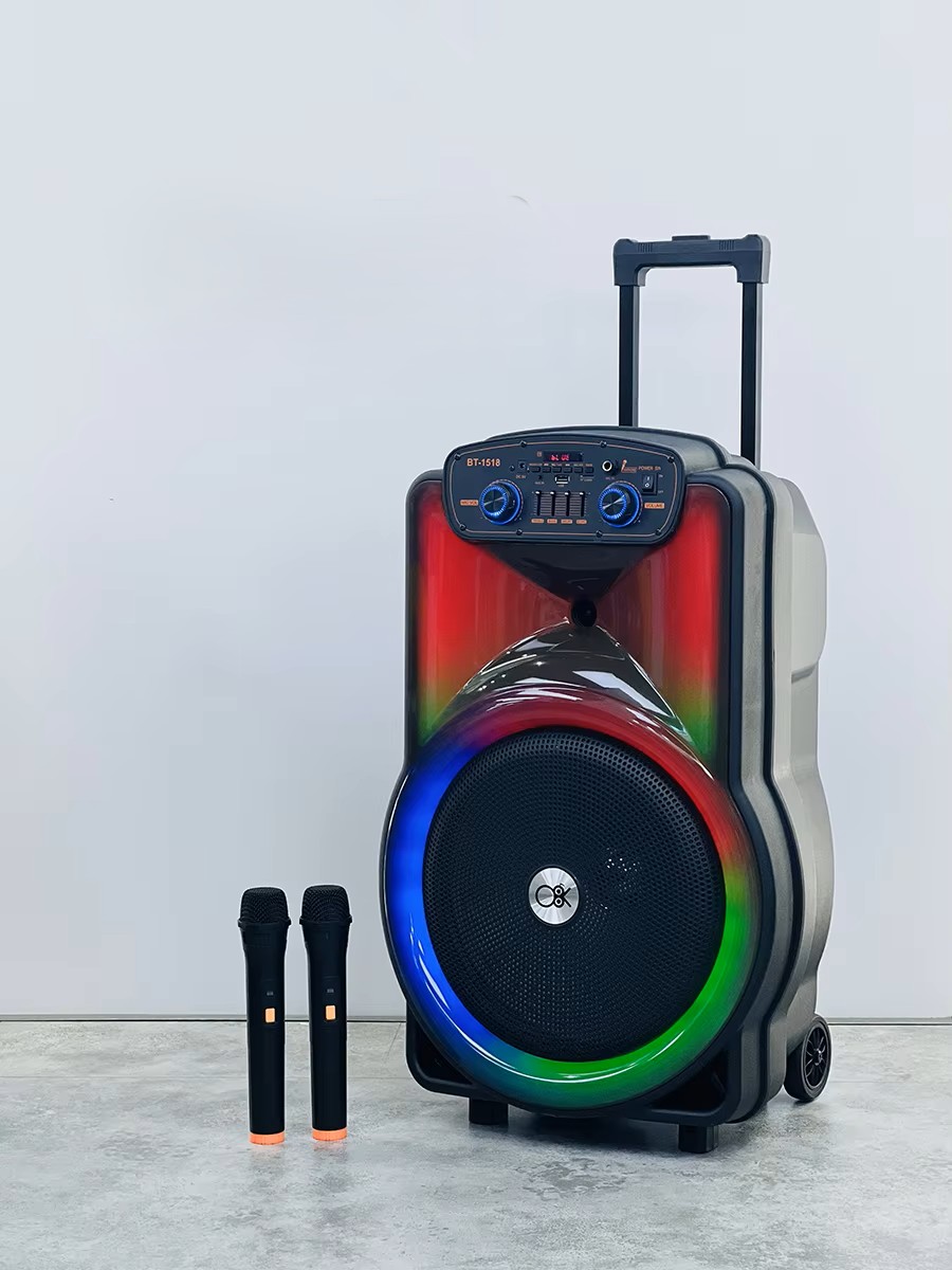 Караоке тонколона 12" 2000W Два Безжични Микрофона BT-1218 (Безплатна доставка) - Image 3