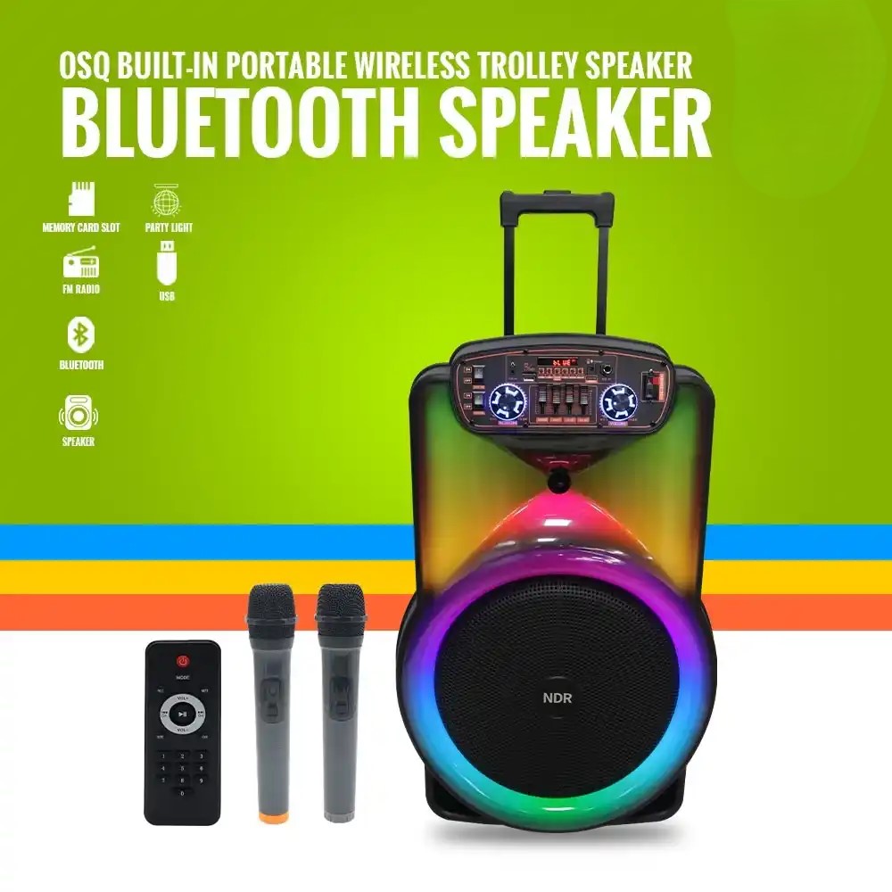 Караоке тонколона 12" 2000W Два Безжични Микрофона BT-1218 (Безплатна доставка)