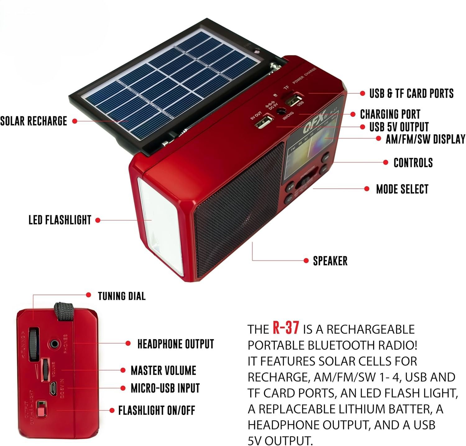 Соларно Радио - Bluetooth / USB и Фенер - Image 9