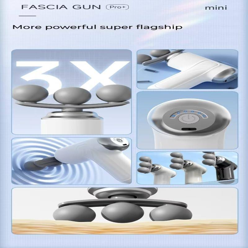 Мини масажен пистолет с 9 приставки (3 глави) - Image 9