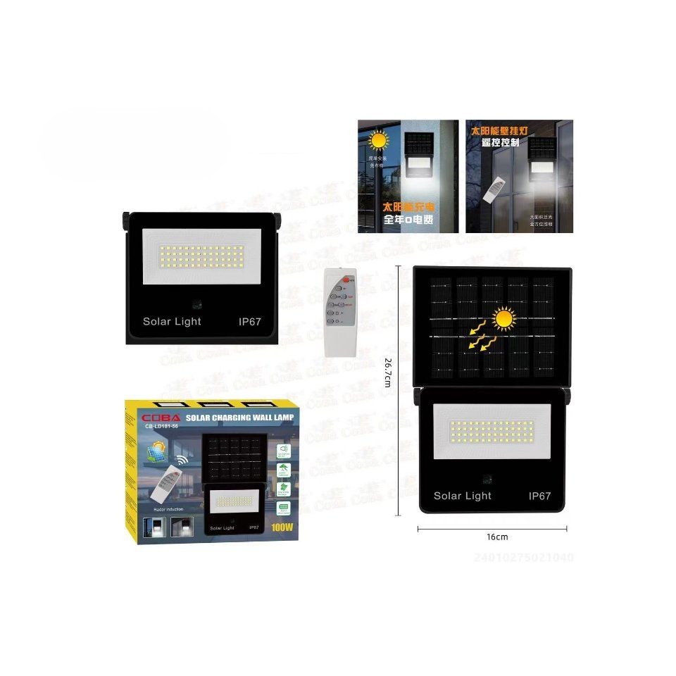 Соларна стенна лампа IP67 CB-LD181-56 (100W) - Image 10