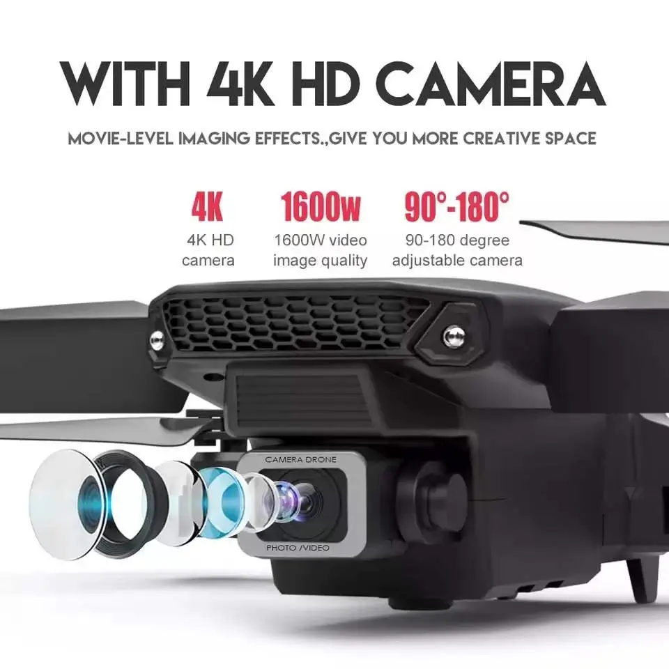 Дрон E88, 4K, WiFi, сгъваеми ръце - Image 5
