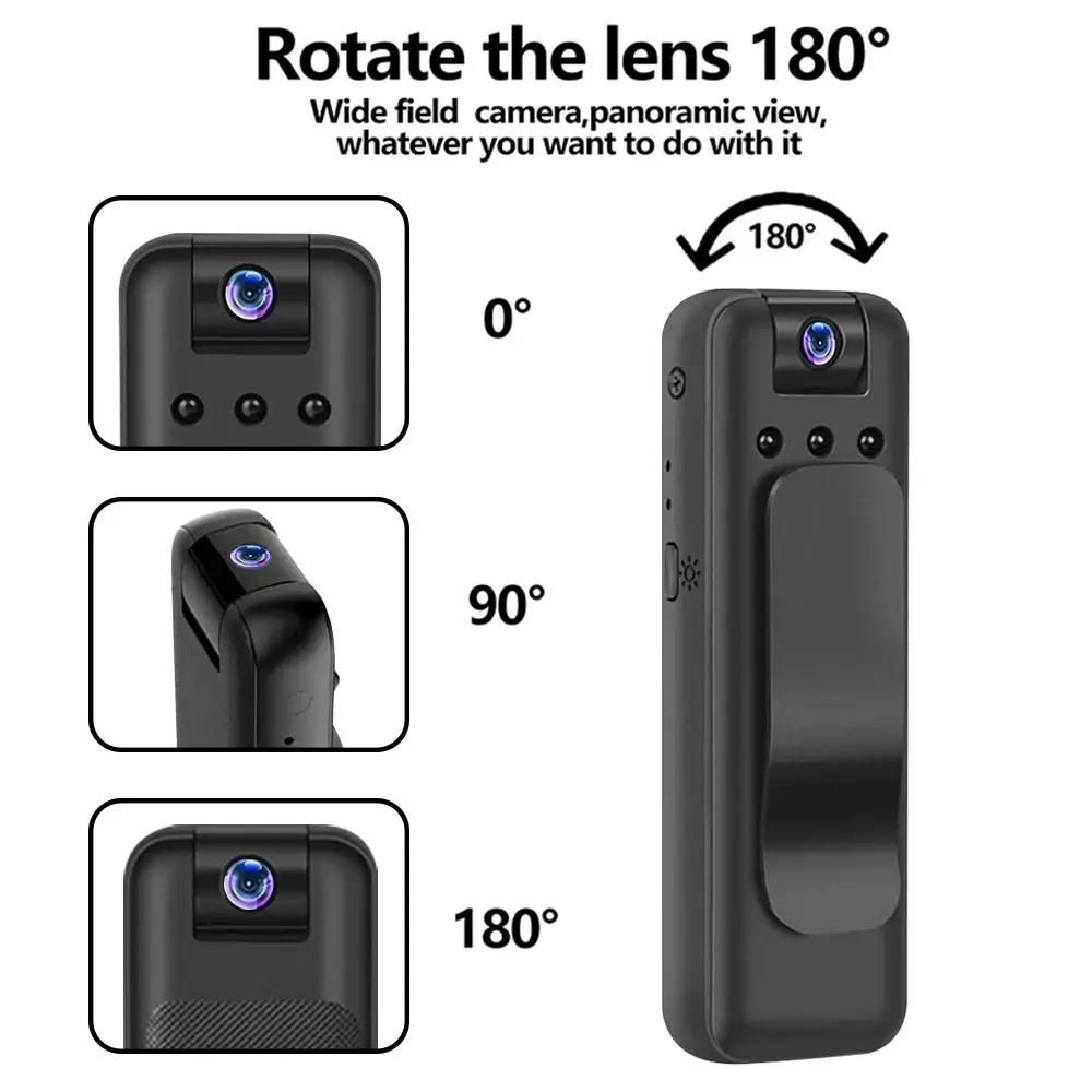 Мини Wifi body camera камера за тяло и въртящ се обектив 180° - Image 5